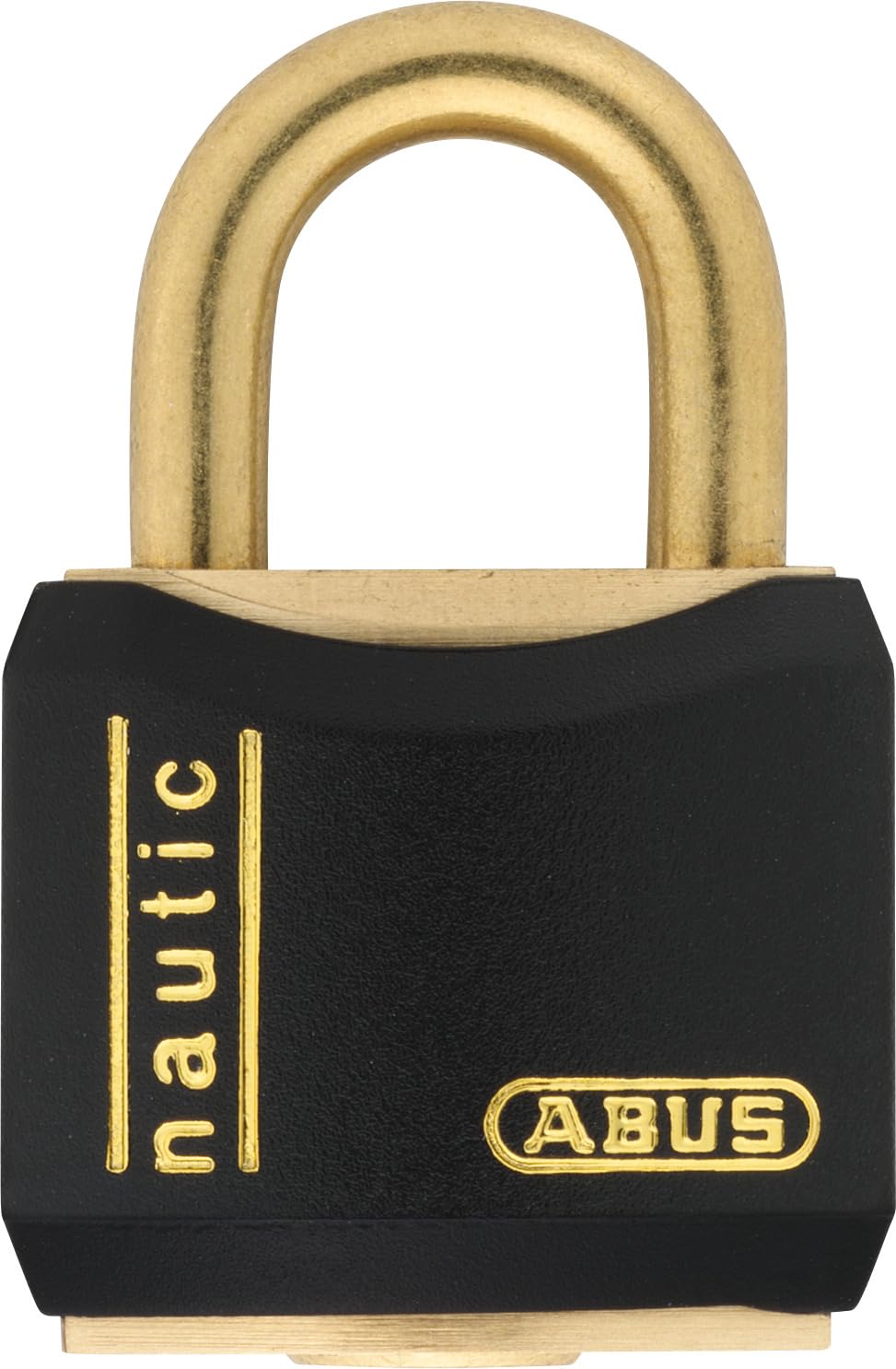 ABUS Padlock T84MB/20 Nautic -Stainless Brass -Anti-Picking Security - Lock, Made of Antistatic Material and Vinyl Coating - for Versatile Applications -Outdoor and Weatherproof -20mm Width, Black