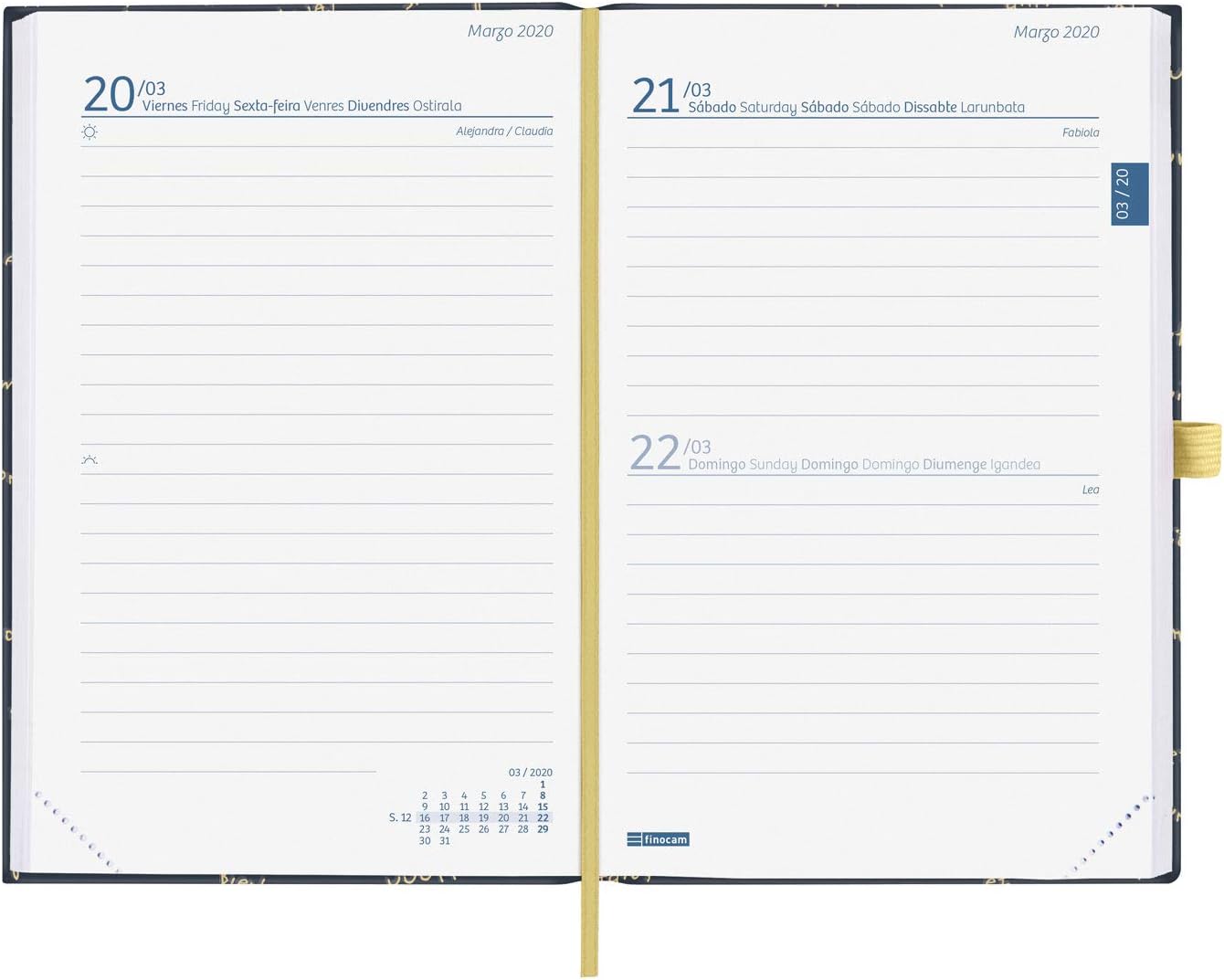 Finocam - Agenda 2020 1 Day Page Dynamic Cron Words Spanish - Image 5