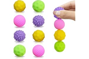 Pinkiwine 8 Pack Silicone Magnetic Balls Fidget Toys Textured Stress Relief Balls Sensory Toys for Teens Adutls Autism ADHD Christmas Stocking Stuffers Gifts