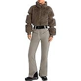 Yousify Womens Snow Suits One Piece Ski Suit Faux Fur Collar Jumpsuit Windproof Winter Warm Ski Outfits for Snowboarding