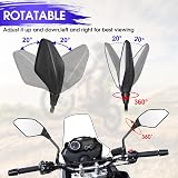 YIXUND Motorcycle Mirrors Set 7/8 inch 22mm Handlebar Clamps Universal view 4