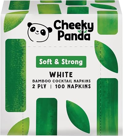 The Cheeky Panda Bamboo Paper Napkins 100 Pack 25x25cm 2 Ply White