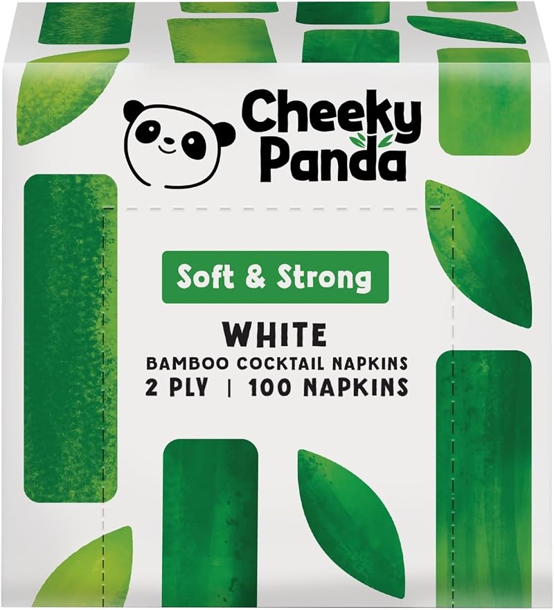 The Cheeky Panda Bamboo Paper Napkins 100 Pack 25x25cm 2 Ply White
