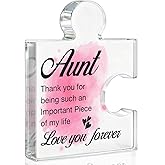 Aunt Gifts from Niece Nephew, Thank You Gifts for Auntie Birthday Christmas Wedding Mothers Day, Aunt Acrylic Puzzle Plaque Decorative