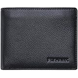 FlyHawk RFID Blocking Genuine Leather wallets for Men Bifold Wallet Italian Cowhide
