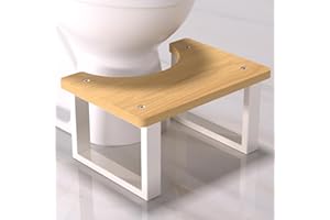 BEBSR Foldable Poop Stool for Bathroom Convertible Bamboo Toilet Step Stool for Adults, Anti-Slip, Stain Scratch, Crack-Resistant (White)