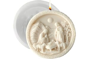 Nativity Mold 3D Religious Silicone Nativity Scene Christmas Candle Molds Easy Release & Non-stick for Crafts, Candle, Xmas D