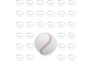 PARTY ZEALOT Wyn-MART 30 Pcs Ring Golf Ball Display Case 1.22 Inches Clear Baseball Holder Golf Ball Holder Small Baseball Acrylic Stands Round Ring Stand Acrylic Display Stands for Small Balls, Egg, Spheres