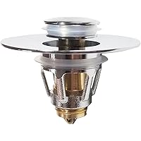 QYHNYJF Bathroom Sink Stopper, for 1.1-1.32 in U.S. Standard Drain Holes, Universal Chrome Plated Push-Type Bounce Core…