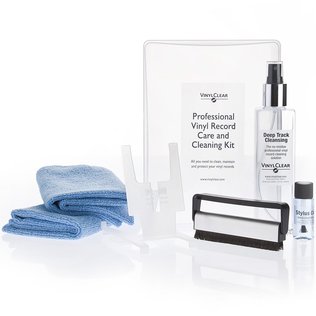 Professional Vinyl Record Cleaning Kit Including an Anti Static Brush to Clean, Protect & Restore Your LP Record Collection in a Beautiful Presentation Box.