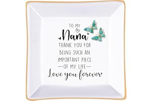 PUDDING CABIN Nana Gifts - Jewelry Dish Trinket Tray Birthday Gifts for Nana from Grandkids, Thanksgiving Mothers Day Gifts for Nana Grandmother