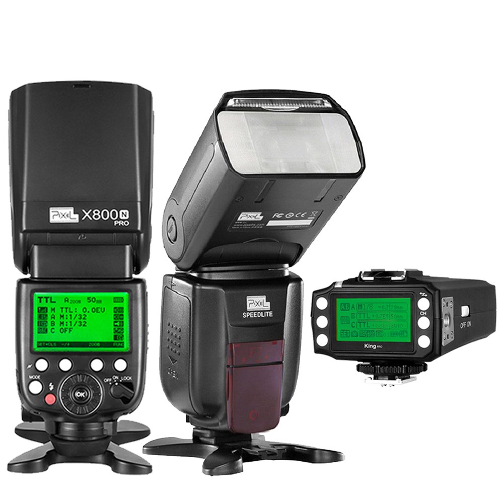 Amazon.com : PIXEL X800 2PCS 2.4Ghz 1/8000s TTL Wireless Flash Speedlite  kit +King PRO Flash Trigger Remote Controller for Nikon DLSR Cameras :  Camera & ...