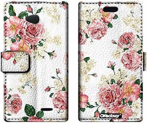 For LG L65 case,OkSoBuy(R)[Wallet Stand] Wallet Litchi grain Holster Case Cover Card Slot Folio Magnetic Closure Case for LG L65 L70 D280/Dual SIM D285 4.3 inch (Pink roses)