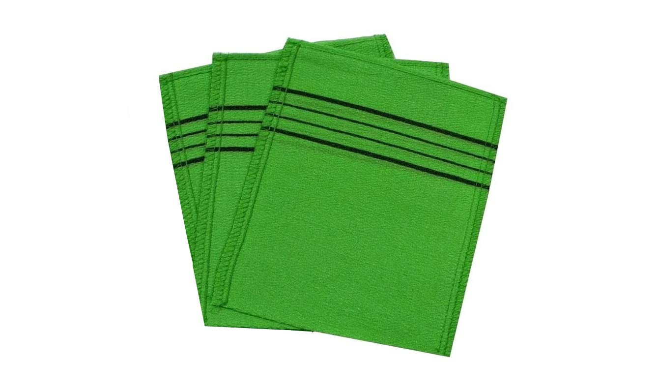 TrifyCore Korean Exfoliating Body Scrub Towel Bath Italy Towel Massage Skin Care 3 Piece