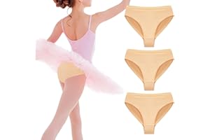 Charmi Girls Dance Underwear Ballet Panties Slips Cotton Pack of 3 Beige 10-12 Years (Manufacturer Size 150)