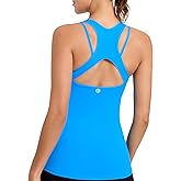 RUNNING GIRL Workout Tank Tops with Built in Bras for Women,Compression Shirt Strappy Back Athletic Yoga Tops