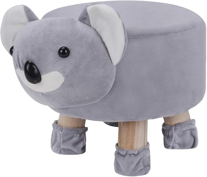 Afinder Lovely Bear Shape Ottoman Kids Soft Rideon Footrest Stool