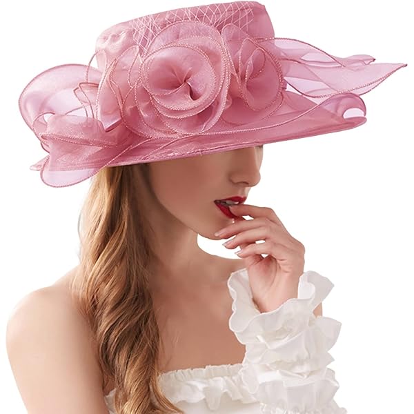 YOLAI Women Church Derby Hat Wide Brim Bow Bucket Hat  display picture 1