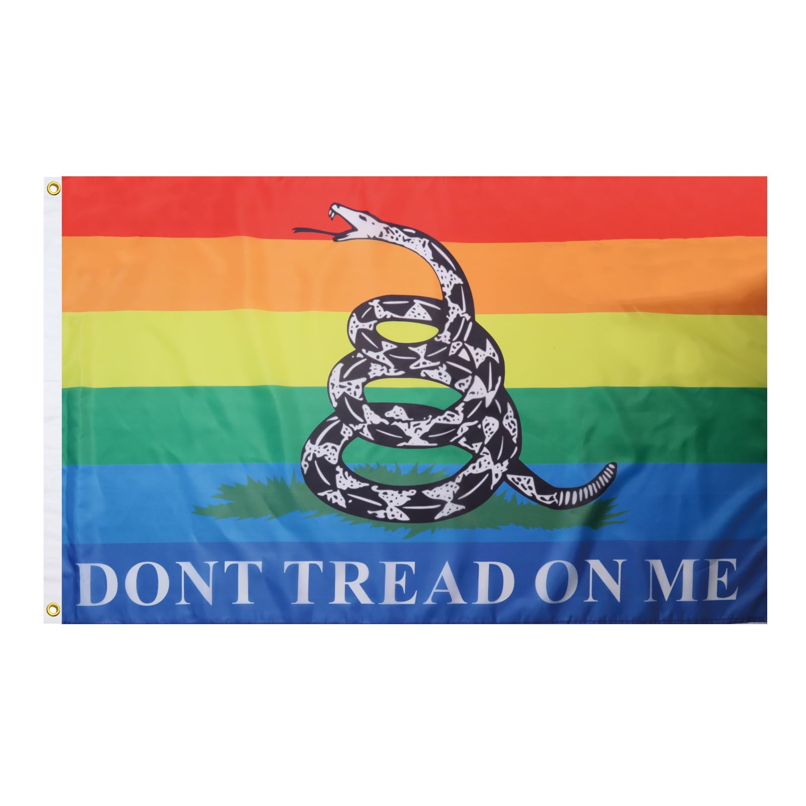 AZ FLAG - Don'T Tread On Me Rainbow Flag - 3x5 Ft - 100D Polyester American Gay Banner with Two Metal Grommets - Fade Resistant - Vivid Colors - 3' x 5' Feet - 150x90 Cm