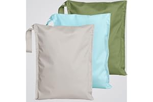 RelaxScene Wet Bag for Swimsuit - 3 Pack Waterproof Wet Dry Bag for Clothes - Baby Diaper Bag - Travel Laundry Daycare Bag - Baby Beach Essentials