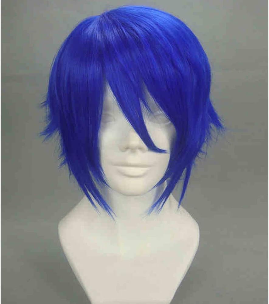 BERON Fashion Short Curly Layered Blue Cosplay Costume Wigs