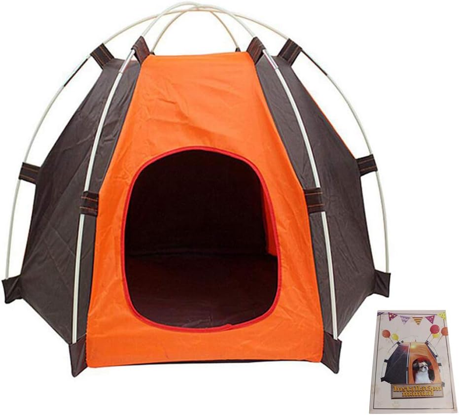 Ruixiang Pet Teepee Dog Cat Bed - Portable Dog Tents & Pet Houses Indoor Outdoor Portable Teepee Mat Dog Supplies (Yellow)