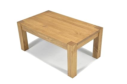 Naturholzmöbel Seidel Couchtisch Wohnzimmertisch Beistelltisch,Rio Bonito, 90x50cm Höhe 45cm, Echtholz Pinie Massivholz, geölt und gewachst, Farbton Honig hell, optional: Zwischenboden erhältlich