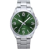 NUOVO Men's Classic Watch 41mm Dial Silver Stainless Steel Case and Band Analog Display Arabic Numerals Water Resistant