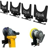 Gijok Angle Grinder Holder Tool Wall Mount Bracket, 5inch | 4pcs Impact Wrench Wall Holder, Storage Rack for Angle Grinders, For Cutters, For Polishers