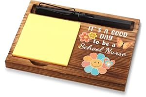 FOUGSTA Appreciation Gifts for School Nurse, New Job Gifts for School Nurse, Inspirational Office Decor Gifts for School Nurse,Wooden Sticky Note Holder With Inspirational Quotes,16.5 x 12 x 1.5 cm,XXN32
