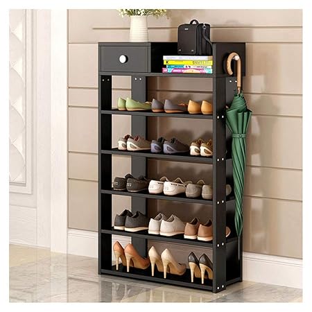 ZYuLi Scnunreg Mehrlagiger Schuhschrank Einfacher Haushaltslagerschuh Schwarz 60, Grundfarbe 60 (größe : 6 Layers Black)