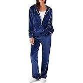 Catheive Velour Sweatsuit Tracksuit Womens Velour Sets 2 Piece Outfits Zip up Hoodie Sweatpants Jogger Track Suit