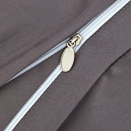 Word of Dream Brushed Microfiber Duvet Cover Set - Lightweight and Soft - Twin, Dark Gray