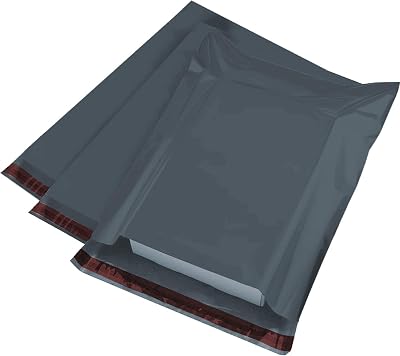 iSOUL Strong Large Grey Mailing Bags 9 x 12 100 Pack Self Seal Postage Envelopes