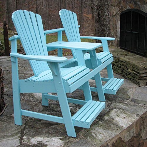 Weathercraft Adirondack Double Seater Balcony Height Tete-A-Tete with Umbrella Hole - Painted