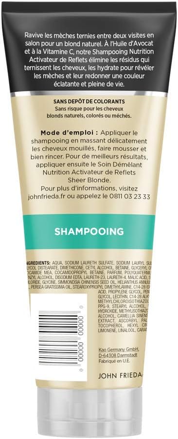 John Frieda Sheer Blonde Highlight Activating Moisturising Shampoo, 250 ml, light blonde, 250 ml (Pack of 1) - Image 3