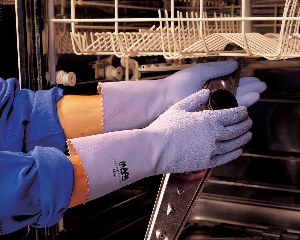 MAPA Professional JERSETTE 307, Latex Cleaning and Maintenance Gloves, Liquid proof - Image 4