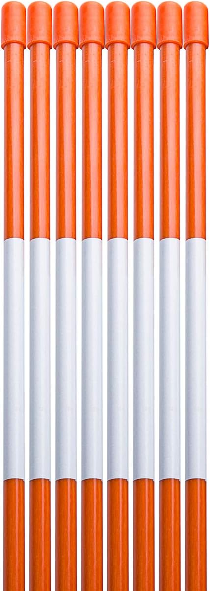 Sunnyglade 100PCS 48 Inch Driveway Marker 5/16 Inch Dia Reflective Driveway Poles Fiberglass Snow Stakes with Reflective Tape for Easy Visibility at Night : Home Audio & Theater