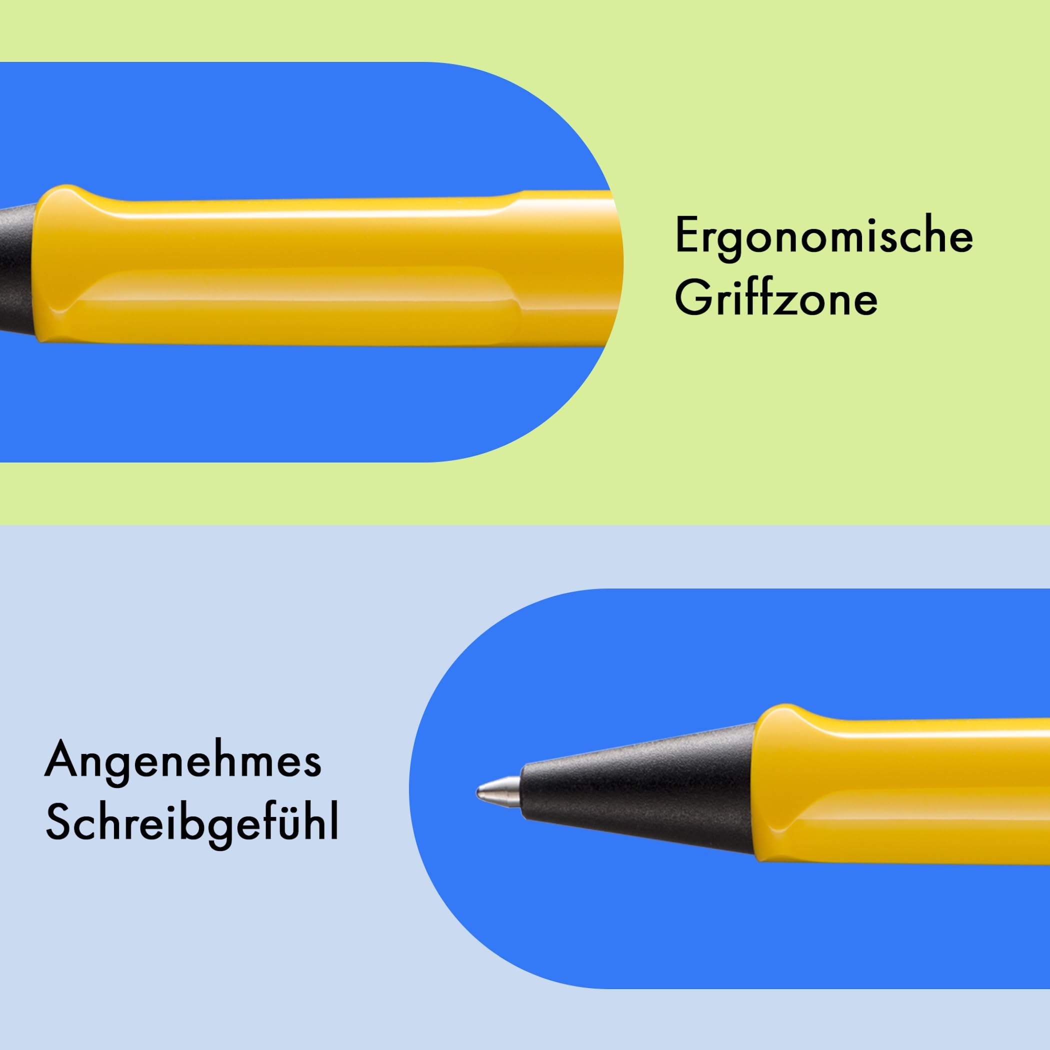 Lamy safari yellow Kugelschreiber - zeitlos klassischer Kuli mit ergonomischem Griff & robustem ASA-Kunststoff - inkl. Großraummine M 16 in Strichbreite M in blau 3