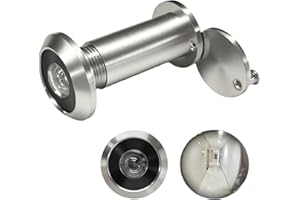 MEINUOKA 220°Wide Angle Door Viewer Peephole with Privacy Cover, Fits 1.3"–2.4" Thick Doors, 0.63" Diameter, Brushed Nickel F