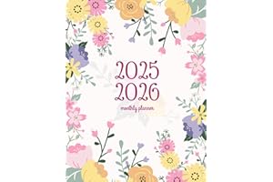 2025-2026 Monthly Planner: Flowers 2 Year Calendar Agenda Large Print Organizer Aesthetic Floral 24 Months (Jan 2025-Dec 2026)