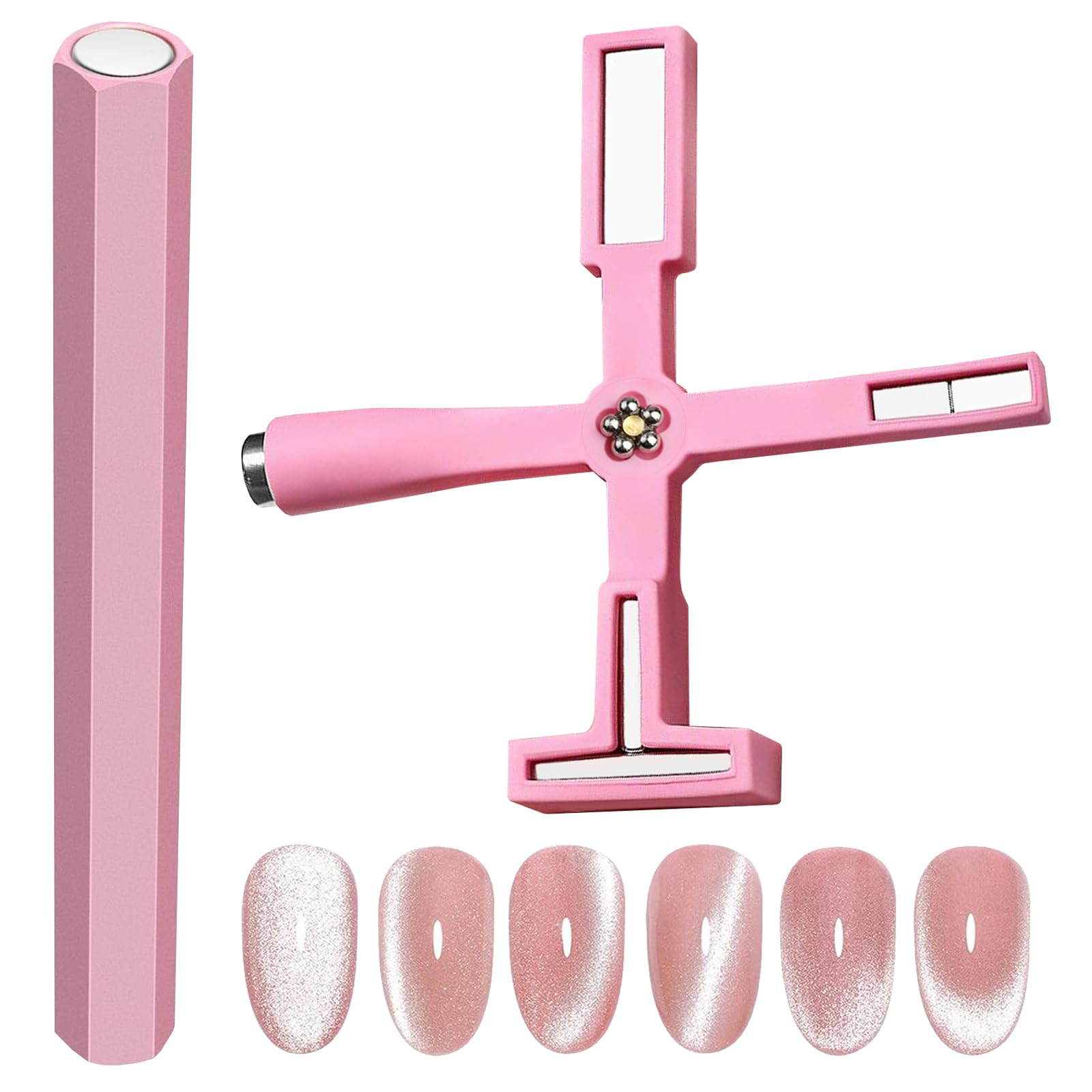Cat Eye Magnet, Nail Magnet Dual-Headed Hexagonal Wand, Cat Eye Gel Nail Polish Magnet for Salon-Quality Manicures at Home, Cats Eye Magnetic Tool Gift for Nail Enthusiasts