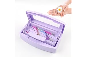 BOMOQING Nail Tool Sterilizer Box, Plastic Sterilizing Tray, Plastic Clean Sterilizing Box Storage Organizer for Nail, Tweezers, Eyelash Extensions, Hair Salon, Spa & Cutter Manicure Equipment(Purple)