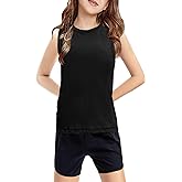 Haloumoning Girls Tank Tops Kids Sleeveless Athletic Lightweight Cute Summer Top Dancewear 5-14 Years