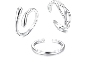 ZELORES 3Pcs 925 Sterling Silver Toe Rings for Women Celtic Knot Band Open Toe Rings Beach Barefoot Jewelry Minimalistic Adjustable Rings Set