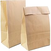 BadenBach 50 Pack 12 Lb Brown Paper Lunch Bags, 12.5" x 7" x 4.3" Large Bread Bags Bulk, Heavy Duty kraft Paper Sacks for Grocery Wrapping, Retail Shopping, Bakery, Party Favors