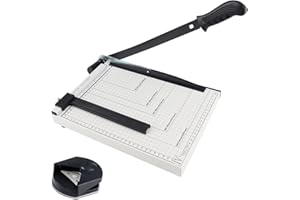 HEBAOGUGU Paper Cutter, 12" Titanium Blade Guillotine Paper Cutter with Corner Rounder, Heavy Duty Guillotine, Paper Trimmer with Safety Blade Lock, Paper Cutter Slicer for Cardboard,Vinyl,Crafts&Photos (Black)