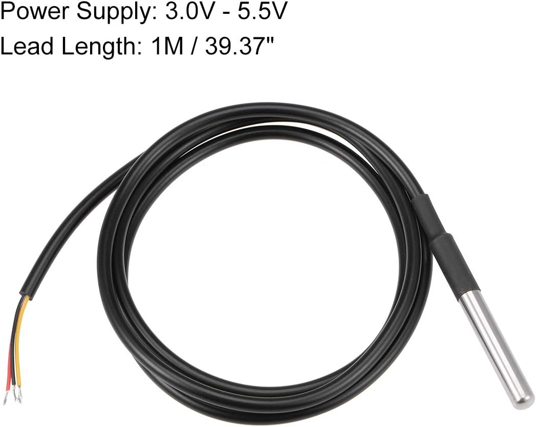 uxcell DS18B20 Temperature Sensor Waterproof Digital Thermal Probe