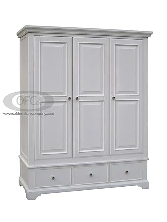 Oak Furniture Company Aspen White Painted Pine Triple Wardrobe