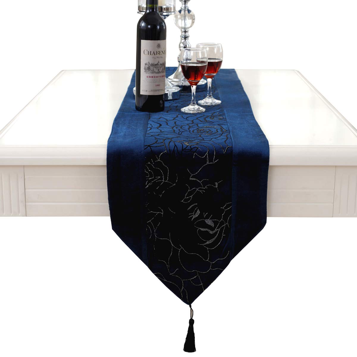 Best Blue And Gold Table Runner